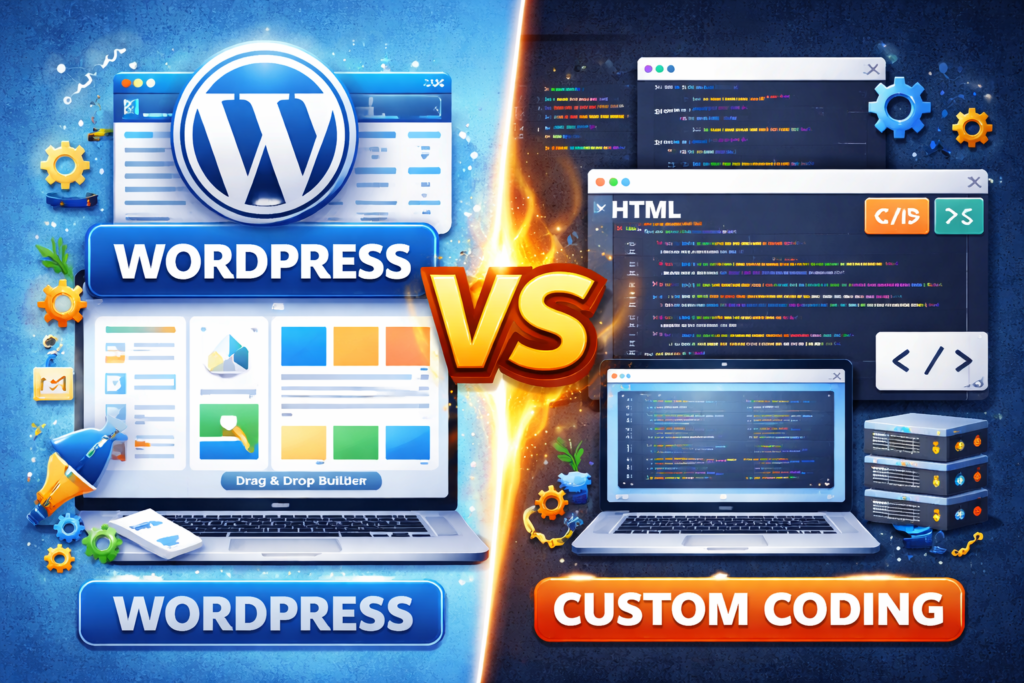 wordpress vs custom coding comparison