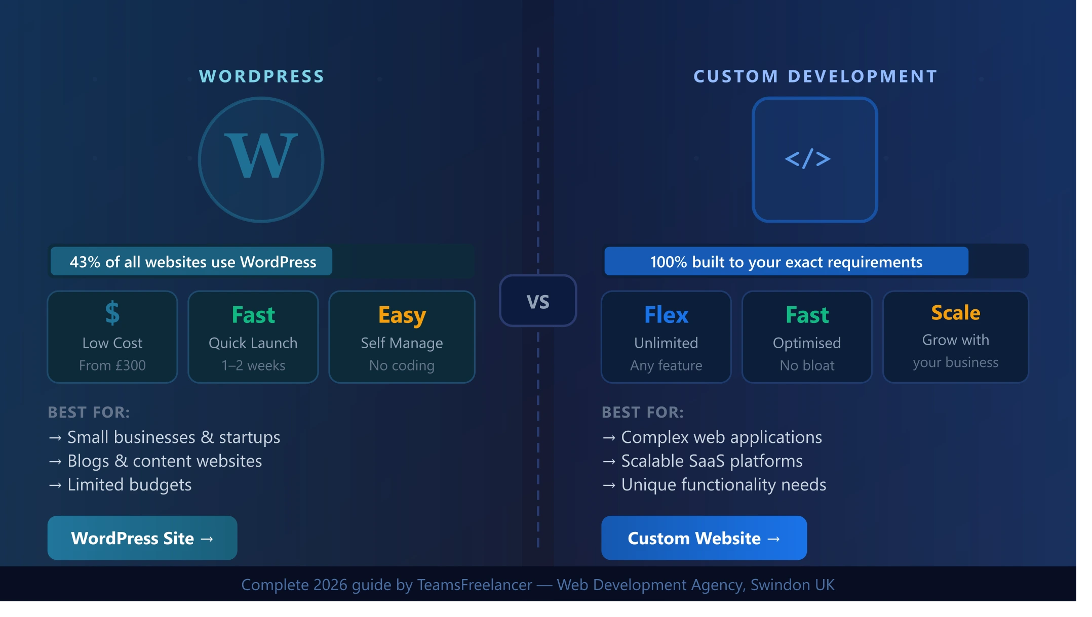 Digital Marketing, SEO & Web Development Blog wordpress vs custom featured image